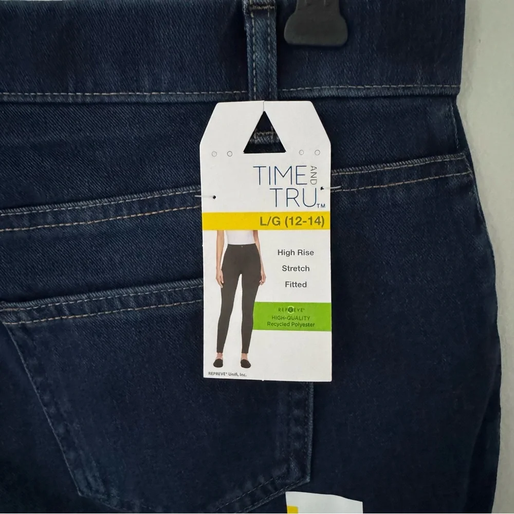 Time and Tru Dark Blue Jeggins Size L 12-14 - Picture 3 of 7